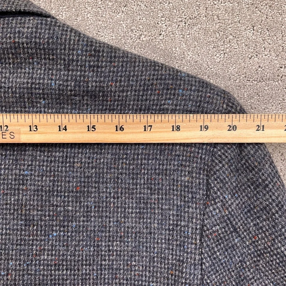 Stafford Country Blazer Mens 44L Gray Multi Tweed Elbow‎ Patch Collar Tab Jacket